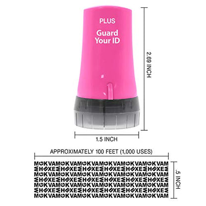Guard Your ID Advanced Security Roller 2.0 Identity Theft Prevention Stamping Pink - color: Pink, size: Regular