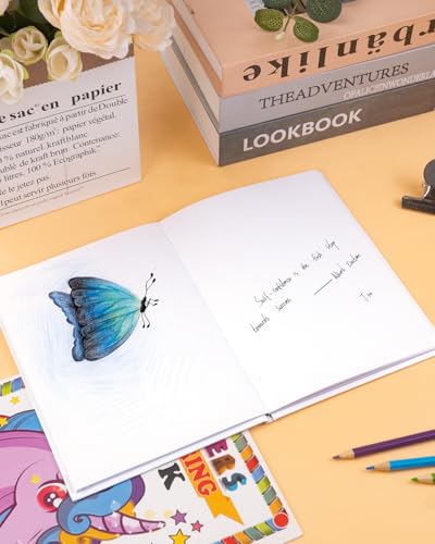 Dynta Blank Hardcover Book A5(6.2x8.3Inch), 30 Pack Blank Books for Kids to Write Stories Sketch White Hardcover Sketchbook Journal for Writing Drawing Creating, 40 Pages (20 Sheets) for Each book - size: 6"x8"(30 pack)