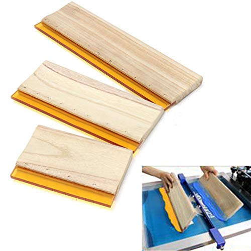 INTBUYING Screen Printing Squeegee Wooden Ink Scraper Kit 75 Durometer 4 inches Wide