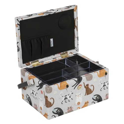 Hobby Gift Medium Sewing Storage Box, 18.5 x 25.5 x 14.5cm, Cats - color: Cats