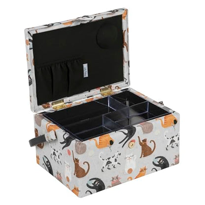 Hobby Gift Medium Sewing Storage Box, 18.5 x 25.5 x 14.5cm, Cats - color: Cats