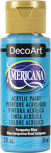 DecoArt Americana Acrylic Paint, 2-Ounce, Turquoise Blue - color: Turquoise Blue, size: 2 Fl Oz (Pack of 1)