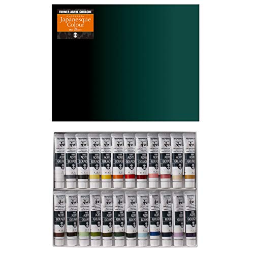 TURNER AGJ2024C Acrylic Gouache Japanesque Color Set of 24 Colors (A) 0.7 fl oz (20 ml) (No. 6) - size: 0.68 Fl Oz (Pack of 24)