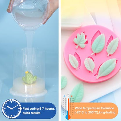 JDiction Silicone Mold Making Kit, 2.32lb(37oz) Super Elastic Liquid Silicone Rubber Fast Cure Soft Mold Making for Casting Resin, Candle, Soap Molds