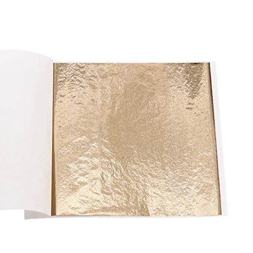 Imitation Gold Leaf Sheets - KINNO Champagne Gold Foil Multipurpose for Home, Wall, Frame, Ceiling, Furniture Decoration, 100 Sheets 3.15 by 3.35 Inches - color: Champagne Gold