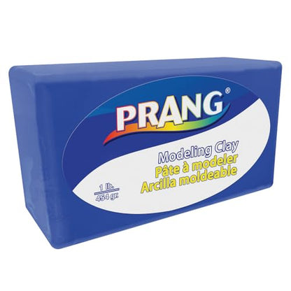 Prang Modeling Clay, Blue, 1 lb. Block | Pliable, Non-Hardening, Non-Staining, Easy Clean-Up, Perfect for Preschool and Elementary Aged Children - color: Blue, size: 1 lb
