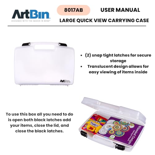 ArtBin 17 inch 8017AB Quick View Carrying Case, Portable Art & Craft Organizer with Handle, 1 Plastic Storage Case - 17" Standard Base Open Core - size: 17 inch - Standard
