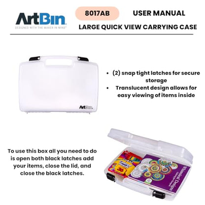 ArtBin 17 inch 8017AB Quick View Carrying Case, Portable Art & Craft Organizer with Handle, 1 Plastic Storage Case - 17" Standard Base Open Core - size: 17 inch - Standard