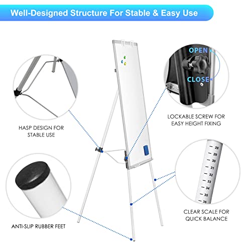 Easel Whiteboard - Magnetic Portable Dry Erase 40 x 28 Tripod Height Adjustable, Flipchart Easel Stand White Board for Office (40x28 White) - style: 40x28 White