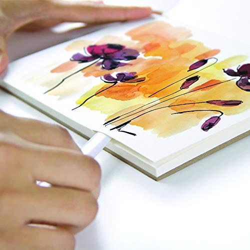 Fluid 100 Watercolor Paper Block, 8 x 8 inches, 10 Sheets, 300 lb (640 GSM) 100% Cotton Cold Press Pad for Artist Painting and Wet Media - size: 8 x 8 (300 lb)