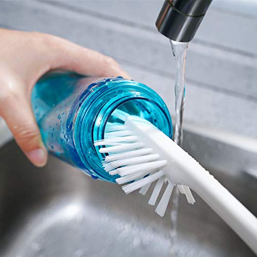 MOSOLAN 3-in-1 Water Bottle Cleaning Brush Set - Long Handle Scrubbing Brush for Tumbler, Straw, Baby Bottles, Drinking Glasses, White - color: White