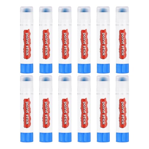 PATIKIL Tempera Paint Sticks, 12 Pcs Solid Tempera Paints Sticks Washable Bulk Markers Pen Quick Drying for Artists Beginners Art Supplies, Navy Blue - color: Navy Blue