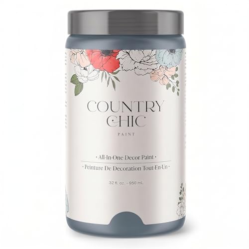 Country Chic All-in-One Chalk Paint for Furniture, Cabinets, Home Decor, Crafts, Eco-Friendly, Matte Finish, Built-In Primer & Top Coat for Wood, Metal - Daydreamer (blue) Quart (32 oz) - color: Blue, size: 32 Fl Oz (Pack of 1)