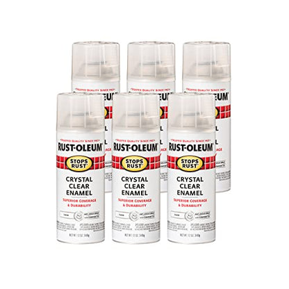 Rust-Oleum 7701830-6PK Stops Rust Spray Paint, 12 oz, Gloss Crystal Clear, 6 Pack - color: Gloss Crystal Clear, size: 12 Ounce (Pack of 6)