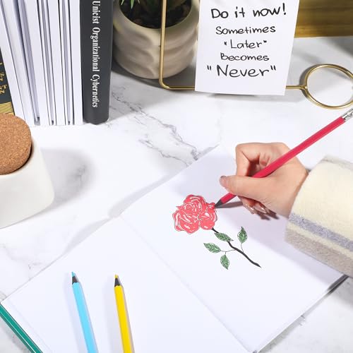 miikoul 12 Pack Hardcover Blank Book,100GSM White Blank Books for Kids to Write Stories,40 Pages 6x8 Inch Blank Page Journal Make Your Own Book Ideal for Teens Reading Writing Drawing Guestbook - color: White-6*8inch