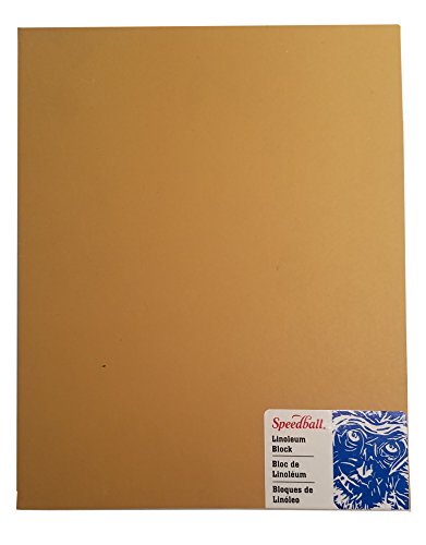 Speedball 4313 Premium Mounted Linoleum Block – Fine, Flat Surface for Easy Carving, Smoky Tan, 8 x 10 Inches - size: 8 x 10 Inches