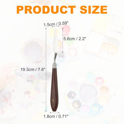 HARFINGTON 2pcs Palette Knife Painting Tool 2.2" x 0.59" Stainless Steel Art Spatula Pallet Knives Scrapers Tools with Plastic Handle for Acrylic Oil Canvas Mixing Spreading, Red/Silver - size: 2.2" x 0.59"