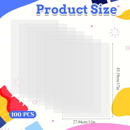 100 Sheets 11x17 Inch Translucent Vellum Paper, 60 GSM Vellum Tracing Paper Translucent Printable for Wedding Invitations, Drawing, Sketching, Belly Bands, Architectural Design