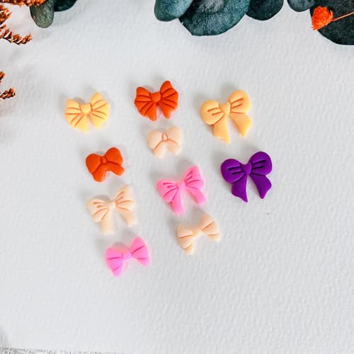 Xaekicr Polymer Clay Cutters Bow Set – 5PCS Cute Bow Clay Cutters for Polymer Clay Jewelry, Sweet Ribbon Clay Earring Cutters Shapes, DIY Clay Tools for Earrings, Charms and Crafts - color: F color