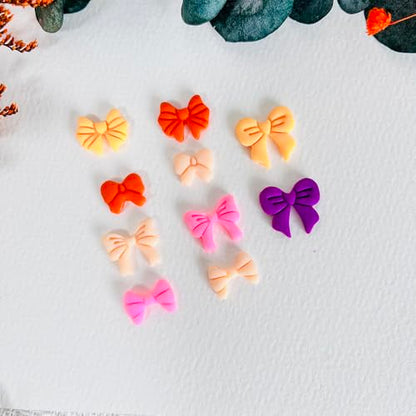 Xaekicr Polymer Clay Cutters Bow Set – 5PCS Cute Bow Clay Cutters for Polymer Clay Jewelry, Sweet Ribbon Clay Earring Cutters Shapes, DIY Clay Tools for Earrings, Charms and Crafts - color: F color