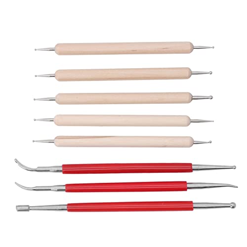 Double End Tracing Dotting Stylus, Small Portable Engraving Stylus Set with Stainless Steel Tips for Modeling Carving Smoothing Clay Ceramic Sculpture DIY Crafts