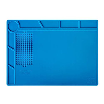 Kaisi S-130 Insulation Silicone Soldering Mat Repair Mat, Heat Resistant Silicone Work Mats 932°F with Scale Ruler and Screw Position for Soldering, CellPhone Electronics Repair, Size: 13.8 x 9.8 inch