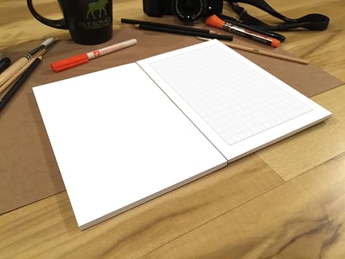 Design Ideation Lay Flat Grid PAD. Removable Sheet. Premium Paper. Smart-Bind Reinforced Lay Flat Binding. Grey Grid. (8.5" X 11") LF-2550-LS (1 Book) - color: Grey Grid
