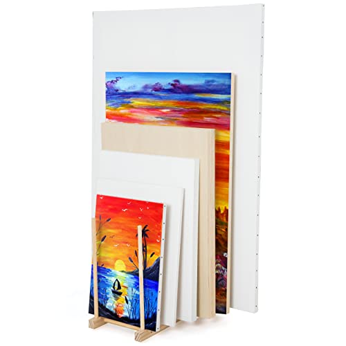 Falling in Art Large Wooden Art Storage Rack - Canvas Drying Stand for Artworks, Frames, Canvases, Drawing Boards, Prints, Panels, Paintings Display - size: Large