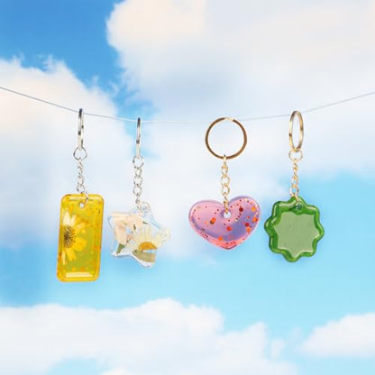 Keychain Silicone Mold, Keychain Resin Mold with Key Ring Accessory, Epoxy Resin Jewelry Molds for DIY Keychains, Necklace, Pendant - color: Keychain-A