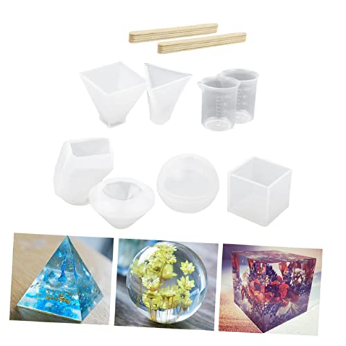 STOBOK 18-Piece Silicone Mold Set for DIY Crafting 3D Decorative Shapes Liquid Resin Casting for Jewelry Making and Epoxy Art Projects
