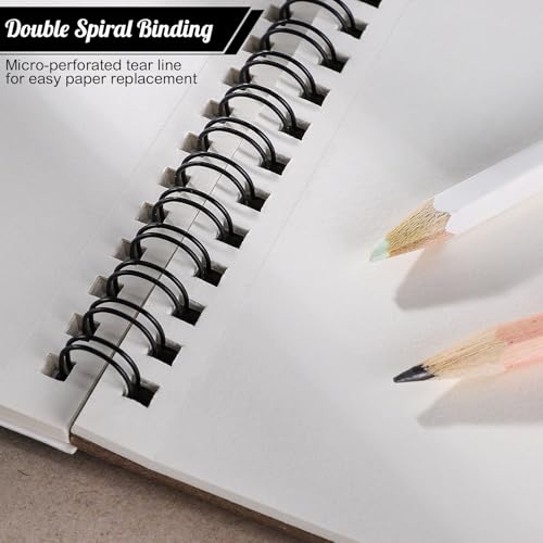 4 Pack Sketch Book, 8.5 x 11Inch Sketchbook, 68lb/100gsm Top Spiral Bound Sketch Pad, Acid Free Art Supplies Drawing Painting Sketching Paper for Teens Adults Artists (30 Sheets Each) - color: Black, size: 8.5 × 11Inch（4 Pack）
