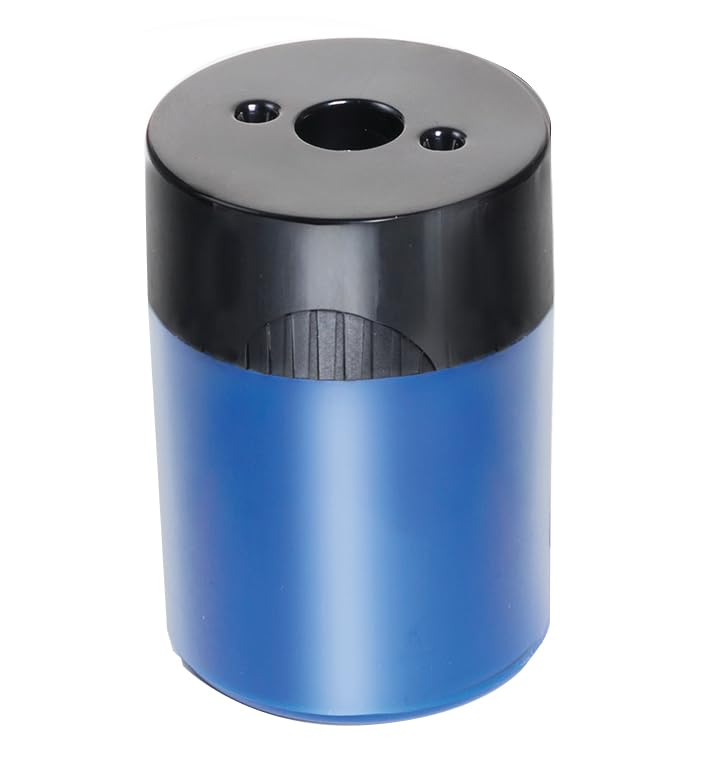 STAEDTLER pencil sharpener, premium quality sharpener with screw-on lid, prevents accidental openings, compact size for pencil case and work-station, 511 63BK