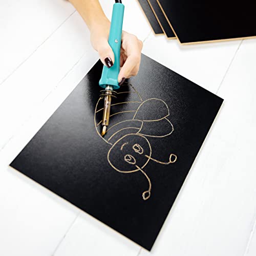 Creative Deco 10 x MDF Board Sheet Black | 12 x 8 | Perfect for Home Decor, Arts and Crafts, Painting, DIY Projects, Laser Cutter, CNC Machine, Scroll Saw, Stenciling, Pyrography
