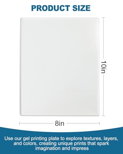 UCEC 6 Pack Gel Printing Plates Set, 8 x 10 Inch Reusable Gel Plate for Printing, Monoprinting Printmaking Supplies for Mixed Media Art, Card Making, Scrapbooking, Paper Crafts at Home - color: Clear-Gel Plate 8×10 (6pcs)