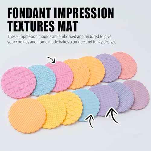 KALAIEN 3 Pack Cookie Embosser Set, Fondant Impression Mats Acrylic Embosser for Fondant Stamps, Texture Sheets for Polymer Clay, Chocolate, Cupcake Topper, Fondant Molds-Style 1 - color: Style 1