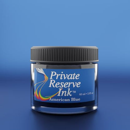 Private Reserve Premium Fountain Pen Ink, 60ml Bottle, American Blue | Premium fountain pen ink with smooth flow, rich color, and reliable everyday writing performance. - color: American Blue