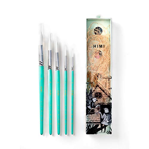 HIMI Little Bird Paint Brushes Set 5 Pcs for Watercolors Paint，Set of 5 Watercolor Paint Brushes for Beginners & Pros, Nice Gift for Art hobbyist Beginners Artists (Green,5 Pcs) - color: Green