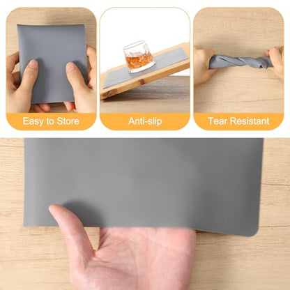 2pcs Silicone Mat for Crafts, 9.45 X 7.87 In Silicone Mat for Kitchen Counter, Heat Resistant Non-Slip Counter top Protector, Placemat, Baking (Dark Gray)