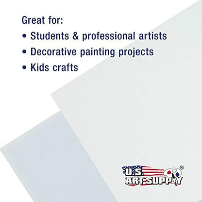 U.S. Art Supply 20 X 24 Inch Art Canvas Board Panels 12 Pack - 8 Ounce Heavyweight Cotton Acid Free Canvases for Painting Acrylics and Watercolor (1 Case of 12 Single Canvas Painting Panels) - size: 20" x 24"