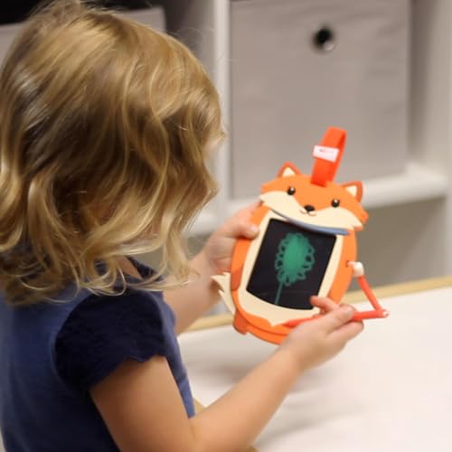 Boogie Board Sketch Pals Fox 4” LCD Writing Tablet for Kids – Reusable Mess-Free Drawing Pad with Tethered Stylus – Clip-On Travel Doodle Board Toy – Ages 3+ - style: Felix Fox