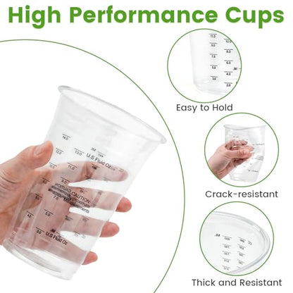 NASUBI Resin Measuring Cups Kit,32oz & 20oz Large Capacity Mixing Cup for Epoxy Resin, Paint, Stain, 2 Scales Clear Accurate Paint Mixing Cups, Disposable Cups Mixer 20Pcs 32oz & 15Pcs 20oz