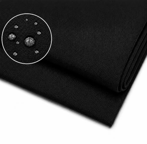 600 Denier 60" Wide Waterproof, Water Repellant Canvas Fabric for Indoor/Outdoor Projects, Upholstery, Home Decor - Sold by the Yard - color: Black, size: 2 Yards