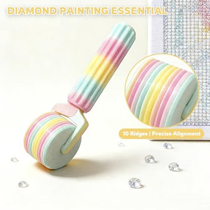 Diamond Painting Roller & Wax Pen Kit, Diamond Art Tools Set | Smooth roller and refillable wax pen help press drills firmly and pick gems faster