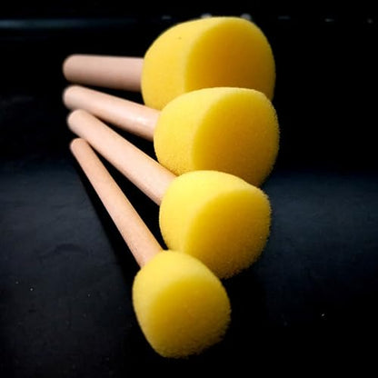 Round Sponges Brush Set Paint Sponge Wood Handle Foam Stencil Brushes Touch Up Painting Tools for Acrylic Craft Staining Varnishes 10pcs - color: A