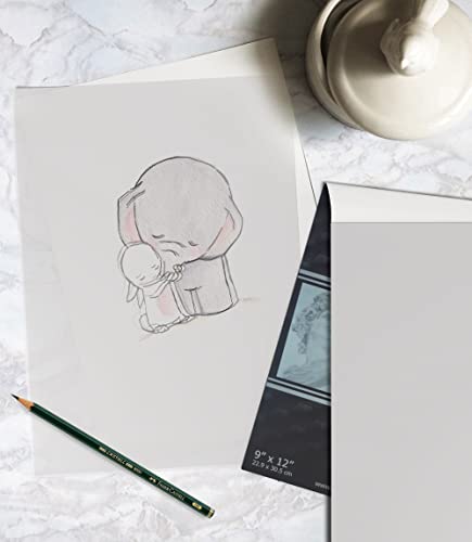 MyArtscape Tracing Paper Pad - 33lb - 9" x 12" - 100 Transparent Sheets - Artist Quality - High Transparency - Professional Art Supplies