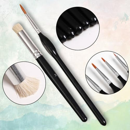 13-Piece Artist Brush Set | 10 Hog Bristle + 3 Nylon | Birch Wood & Aluminum Ferrules | Oil/Acrylic Painting | Professional Grade Artist Brushes