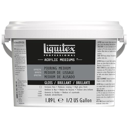 Liquitex Professional Effects Gloss Pouring Medium, 1.89L (Half Gallon) Bucket - color: Gloss, style: 64-oz