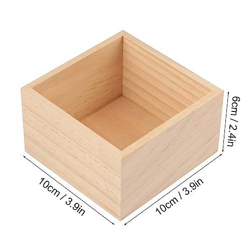 GNIEMCKIN 20 Pack 4 x 4 Inch Unfinished Small Square Wooden Box, Rustic Organizer Storage for DIY Crafts, Collectibles, Succulents, Desktop Drawer Decor - size: 20 Pack