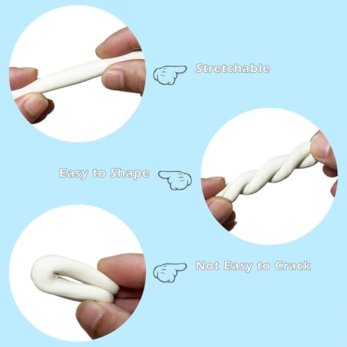 ReArt Non-Drying Oil-Based Modeling Clay 2.6 Pounds, Non Hardening Reusable Clay, Non Toxic No Bake Professional Oil Base Sculpting Clay (White) - color: White