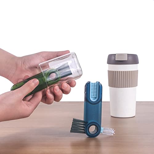 3 in 1 Cup Lid Gap Cleaning Brush Set, Multifunctional Insulation Bottle Cleaning Tools, Mutipurpose Tiny Silicone Cup Holder Cleaner, Home Kitchen Cleaning Tools - color: Green